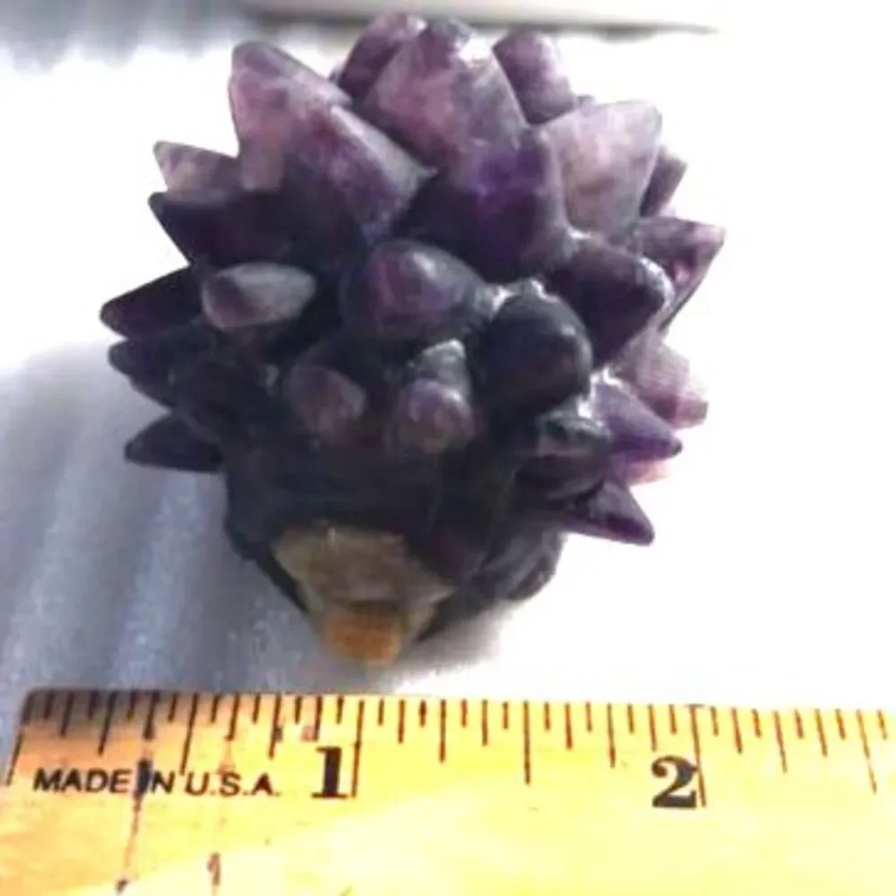 Adorable Fluorite Hedgehog Carving